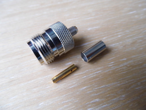 N Female Crimp Connector For RG58 Cable